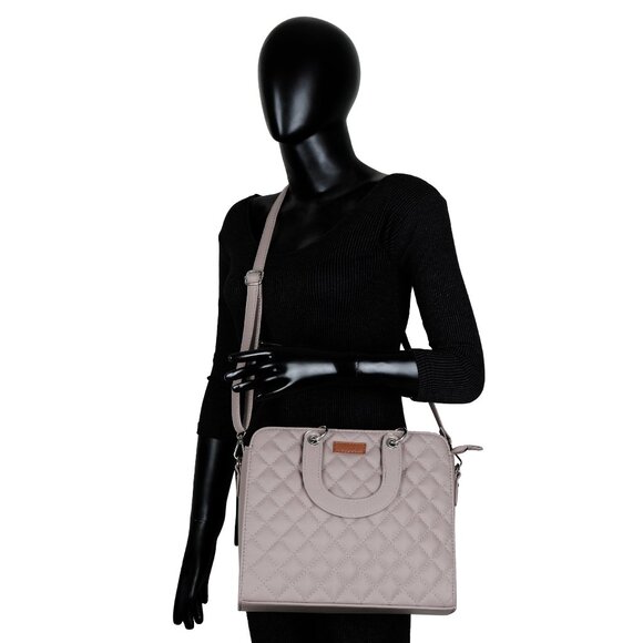 Vegan Leather Mauve Colour Handbag for Women– Top-Handle Tote Bag, Satchel Purse - Picture 11 of 11